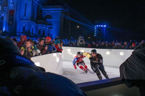 Competitors in Crashed Ice are judged by their performance.