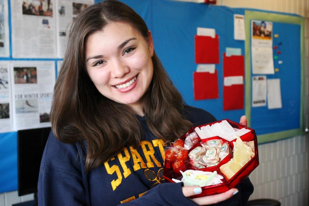 Senior Gina Nguyen displays classic Vietnamese New Year food.