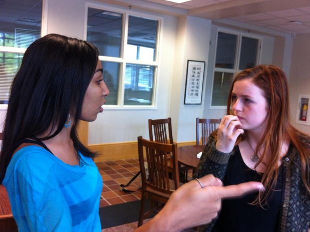 Juniors Mansuda Arora  and Sonja Mischke discuss the logistics of twerking. "[Miley] is mocking black culture," Mischke said. "When is that ever okay?"