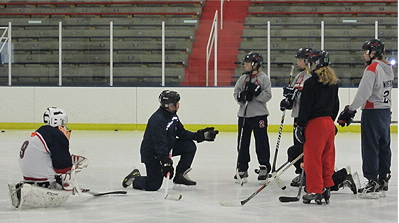 New Girls Hockey Coach David Cole started in youth sports and worked his way up to the National Hockey League before heading United
Hockey this winter. “I think that the team will love him and the assistant coaches because they are great people who really know how to
interact with their players,” senior girls hockey captain Alev Baysoy said.