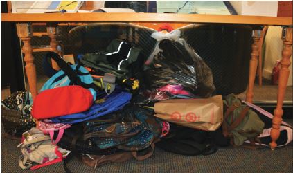 Community Action collected 39 of the 250 backpacks needed for the Beacon project. “It’s pretty impressive... considering our small student body,” junior Olivia Carry said.