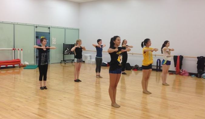 The Upper School Girls Dance team, led by senior captains Jessica Wen and Cynthia Zheng, practices for the season. “We're going to try to build a bigger team this year,” sophomore Calla Saunders said.