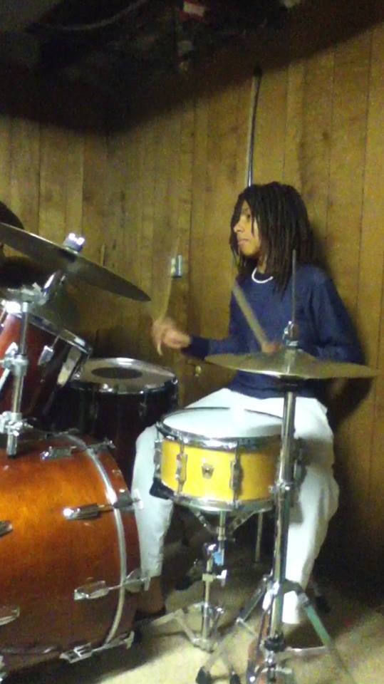 Freshman Lutalo Jones practices on his drum set. I actually really wish to end up in a band that becomes special, he said. 