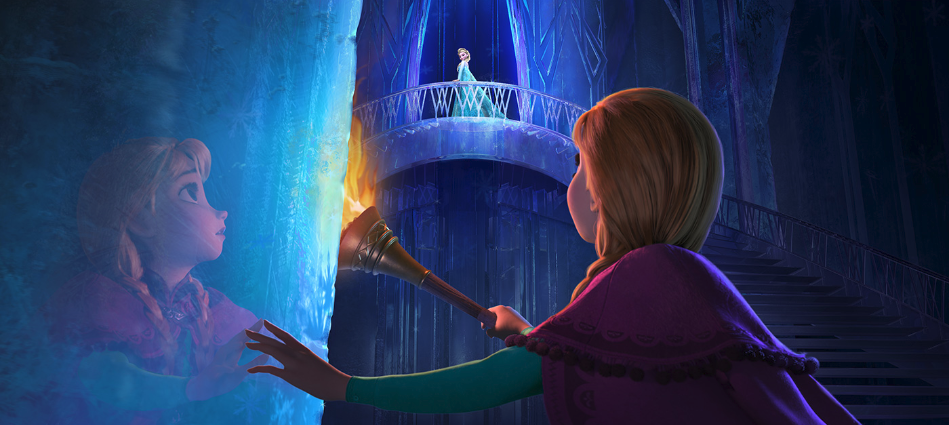 Anna approaches Elsa’s ice castle during a scene from Frozen. “It was actually a really good movie. Everybody was saying it was cute and fun, and I agree. That’s why I had to see it again,” freshman Kathryn Shmechel said. 