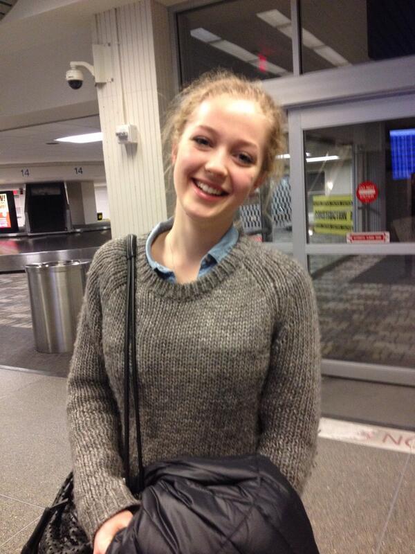 Lotta Bublitz, who had studied at St. Paul Academy and Summit School during her junior year, steps out to meet friends at the Minneapolis-St. Paul International Airport upon her arrival. 