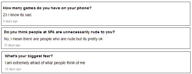 Ask.fm is a Latvian website which allows people to ask others all kinds of questions, both anonymously and not. “I think the perceived anonymity makes people much more honest, which fits in with the SPA values,” junior Ian Sussna said.