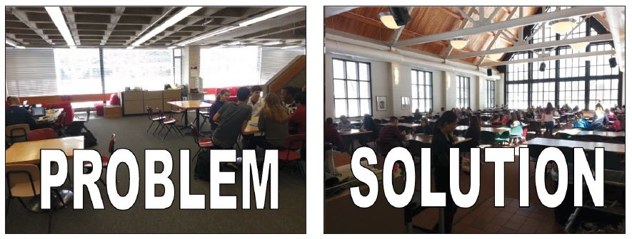 With strict rules about talking and making noise in the library, many students spend time in the Dining Hall and other spaces to relax and work with friends during tutorial. “My understanding
was that tutorial was made to be a time where students could collaborate with each other, but this is not happening because we are too loud in the library and in turn have
nowhere to go,” junior Haris Hussain said.