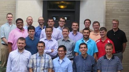 Former Upper School Chinese teacher Aaron Bohr (middle row, second from left) is pictured with other Jesuit novices from the Twin Cities. He joined the Society of Jesus in 2012. “I’ve been a Jesuit for eighteen months, and have made some of my closest friends here in the Society of Jesus. We share a great bond with one another, and support one another as brothers,” Bohr said.