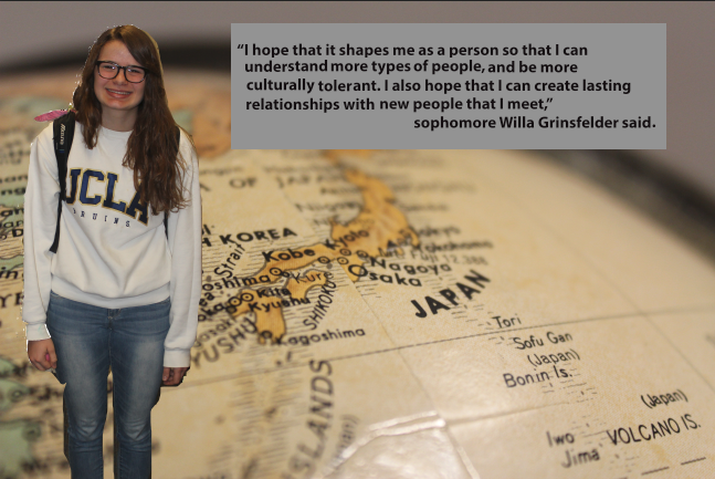 Sophomore Willa Grinsfelder departed for Japan on Mar. 18. 