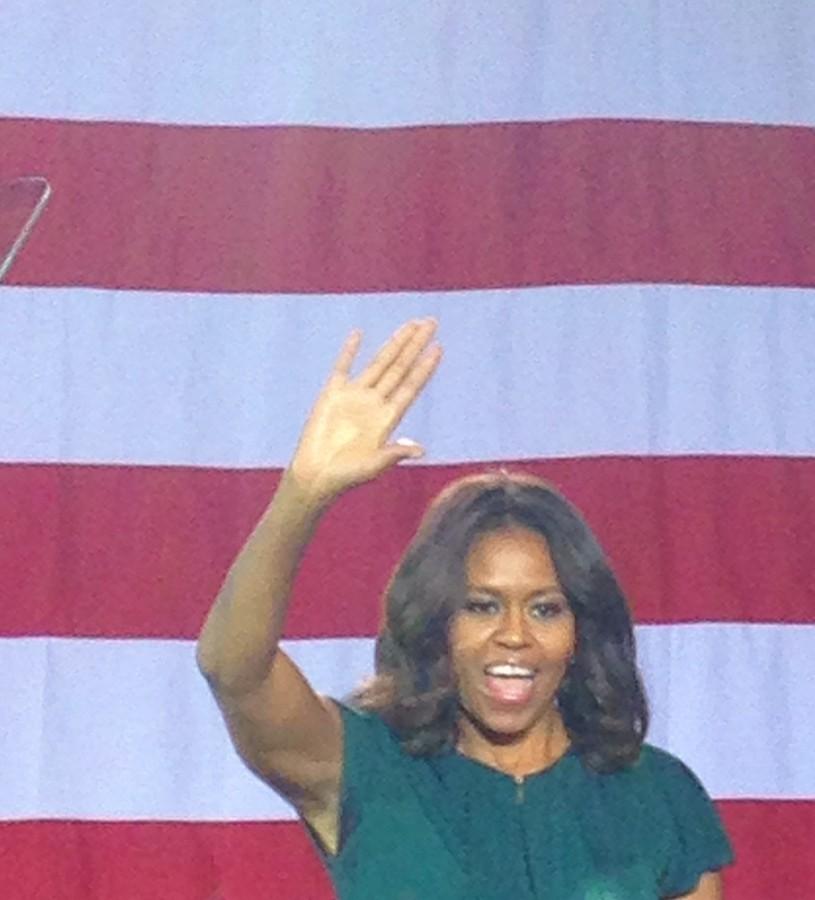 First Lady Michelle Obama encourages democrats to vote on Nov. 4.