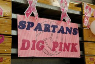 SPA volleyball teams raise awareness and money for breast cancer. 