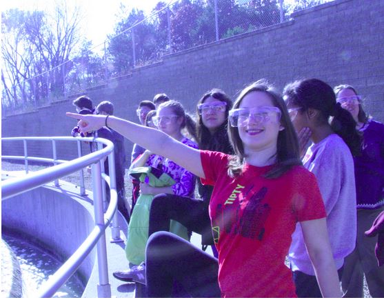 Senior Sophia Harrison enjoys touring the wasewater plant. 