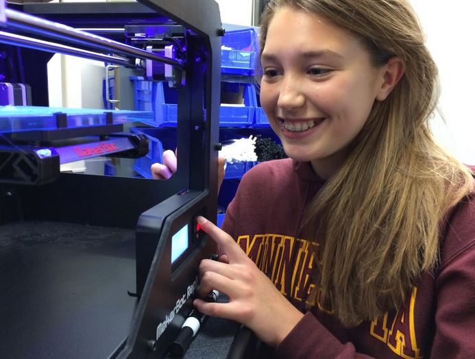 Sophomore Sophie Jaro uses the 3D printer regularly in her Designing Change classes, creating prototypes and expressing her ideas through the resources the 3D printer provides. “The printer brings ideas to life... We aren't here to produce mock-ups or drawings in the end. We want to create and explore,” said sophomore Heba Sandozi, another member of a Designing Change class. 