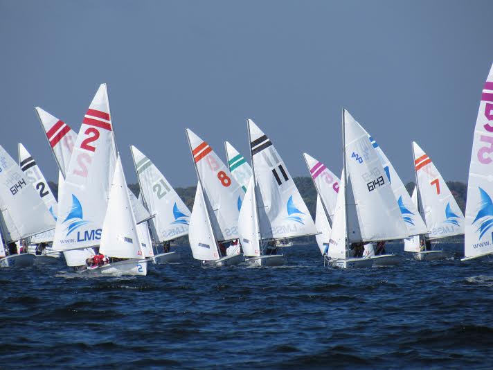 Sophomore Jack Indritz (in boat #2 on the left) sailed in a Regatta in Minnetonka in early September. “I have sailed with really cool people, like exchange students from Europe,” Indritz said.