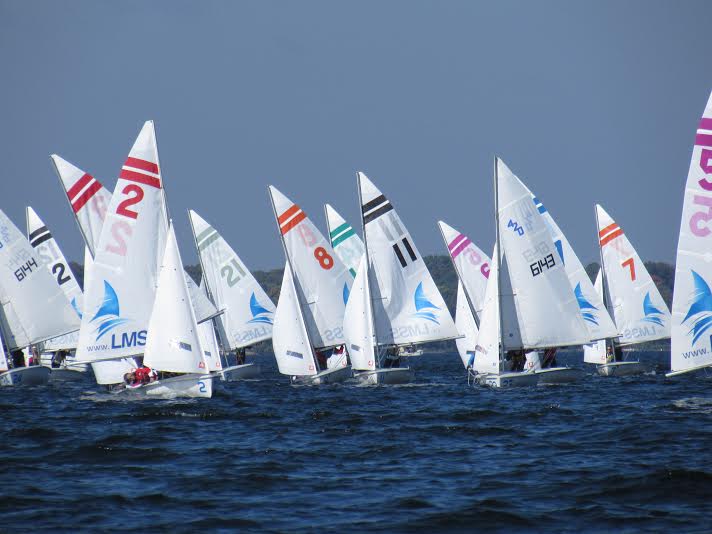 Sophomore Jack Indritz (in boat #2 on the left) sailed in a Regatta in Minnetonka in early September.  “I have sailed with really cool people, like exchange students from Europe,” Indritz said.