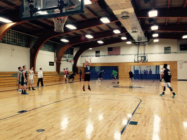 The boys basketball team practices in Briggs Gymnasium. 