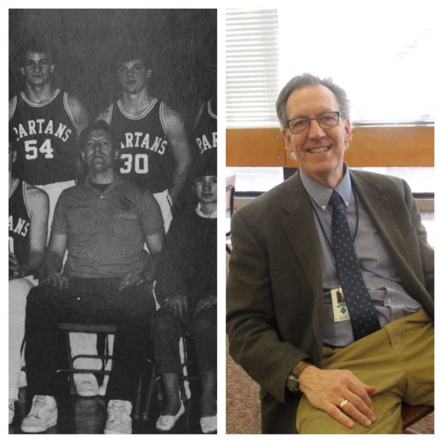 Then and now: Jim McVeety, Upper School math teacher and boys basketball coach, has been a part of the SPA community for 30 years. 