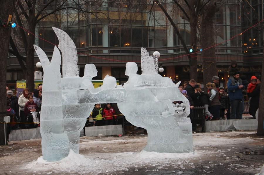 THE ice sculpting competition at Rice Park drew huge crowds. “When my family and I first moved to Minnesota we went to Rice Park during the Winter Carnival because we thought it would give us a good idea of what Minnesota is like,” sophomore Genevieve Zanaska said.