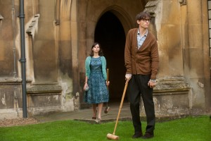 Eddie Redmayne and Felicity Jones star as Stephen Hawking and Jane Wilde in The Theory of Everything.