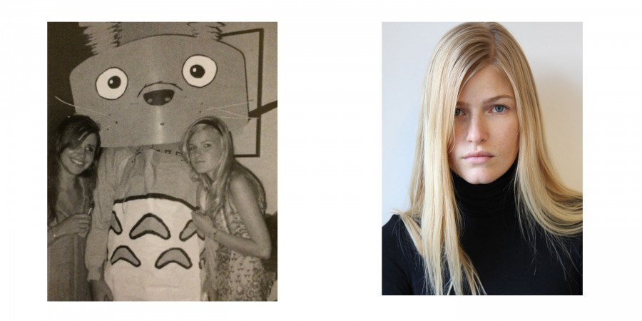Left: Louise Parker poses for a photo in her junior year. Right: many years later, Louise has established a successful modeling career.
