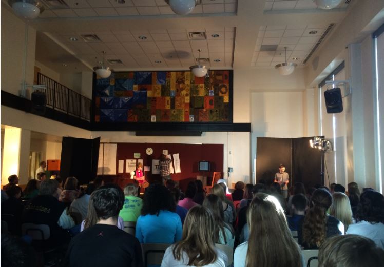 Freshman Henry Zietlow emceed the Macbeth Fest which was held during X-Period on Mar. 11. 