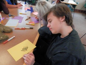 Sophomore Ivan Gunther with a representation of the volunteer work he did at Free Geek.