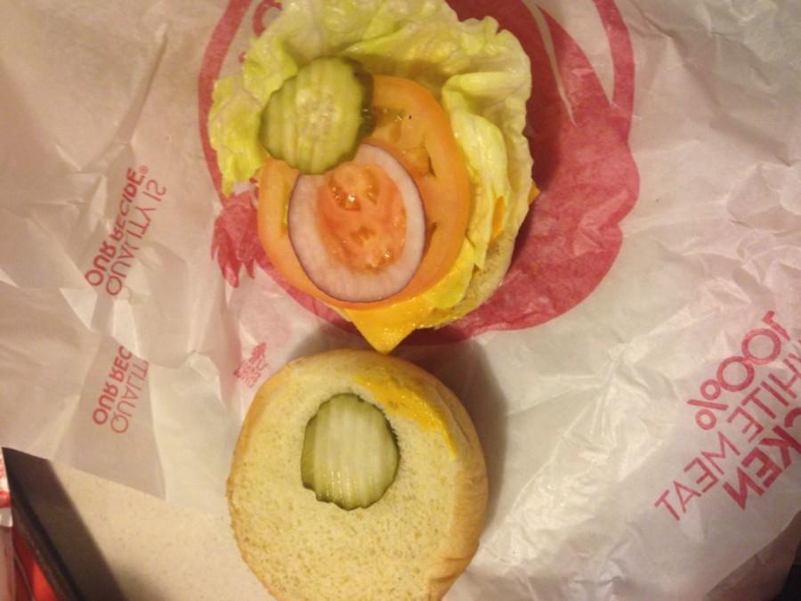 Wendy’s claims to offer a veggie burger but in reality it is just a bun with lettuce, tomato, pickles, onion, melted cheese and some sort of sauce. Fast food restaurants offer inexpensive food for students in a rush, though sometimes convenience comes at the cost of quality.