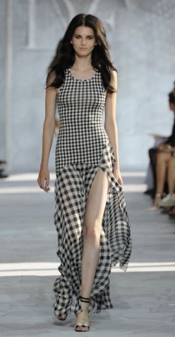 Diane Von Furstenberg's runway loooks included this gingham print dress.