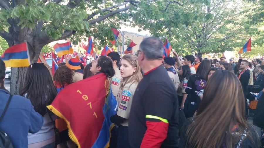 Protesters outside of the Turkish Embassy in Washington D.C.