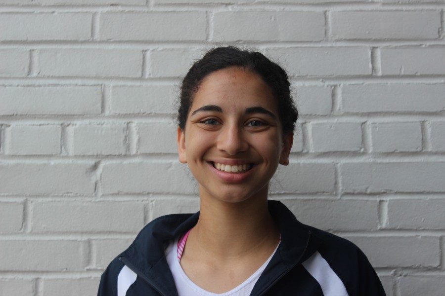 Sophomore Neeti Kulkarni smiles for the camera.