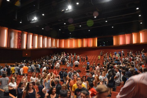 The Huss Center for Performing Arts empties after the welcoming assembly on the Sept. 1.