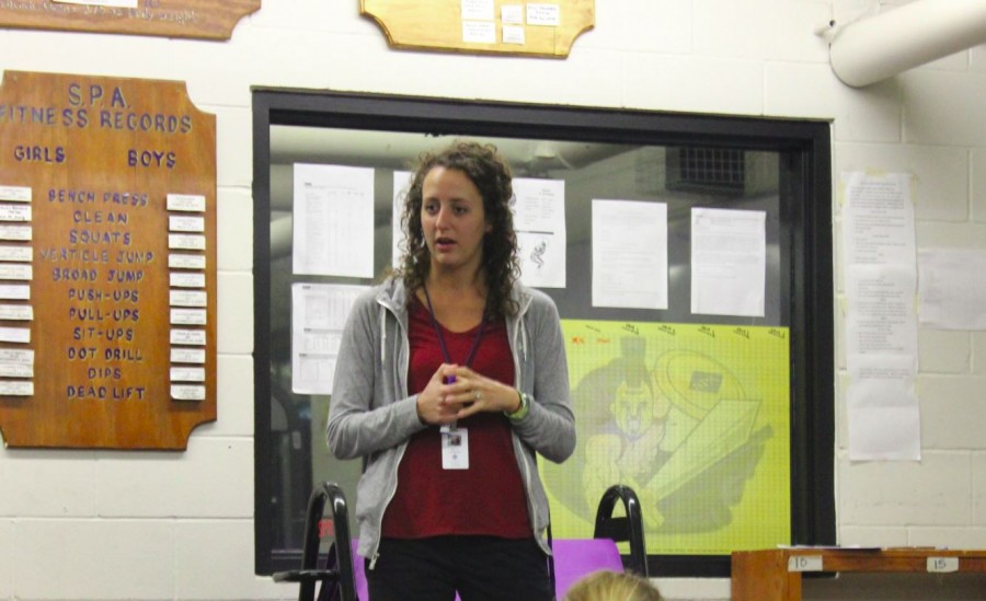 New PE teacher Cari Jo Anderson will teach both of the new PE electives offered this year. Im excited to build this program for SPA. I think that its a great way to break up an academic schedule and to learn different ways to be active. Anderson said.