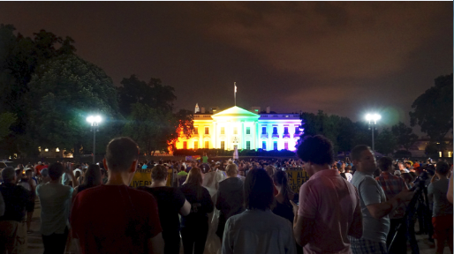 THE WHITE HOUSE LIT WITH THE RAINBOW on June 26 after the Supreme Court ruled 5-4 in Obergefell v. Hodges making same-sex unions legal. “It was a very big breakthrough for our country,” freshman Reuben Vizelman said.