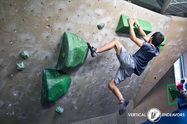 Sophomore Zach White prefers bouldering to other types of climbing.