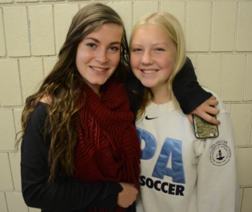 Senior Liz Shaheen mentored freshman Emma Sampson throughout the soccer season