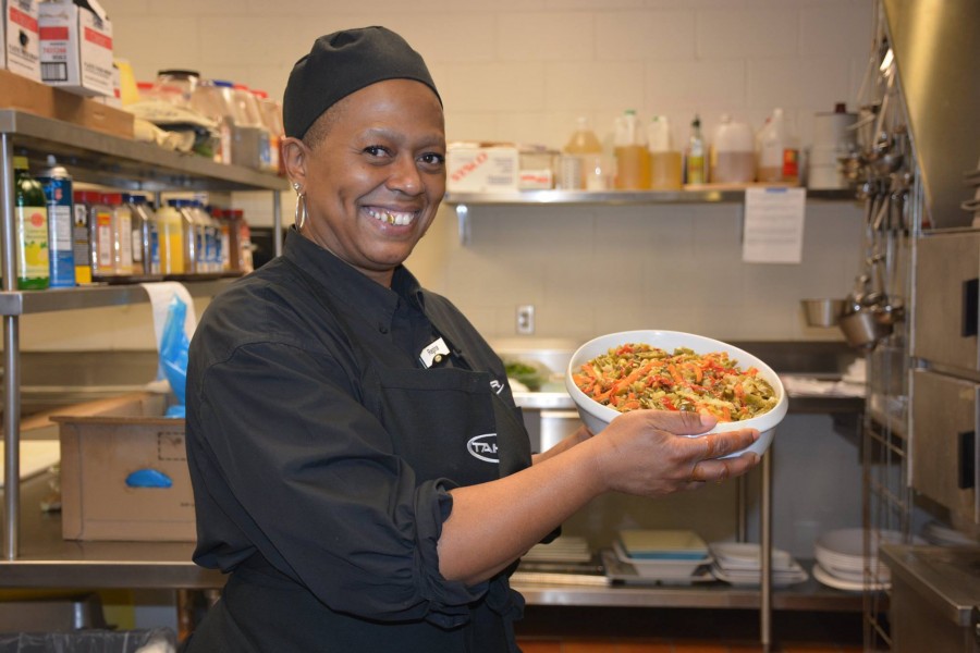 Regina Sparkman joined the St. Paul Academy and Summit School cooking staff a few months ago. “Cooking is really fun for me; it’s rewarding. The guys I work with are really pleasant,” Sparkman said.