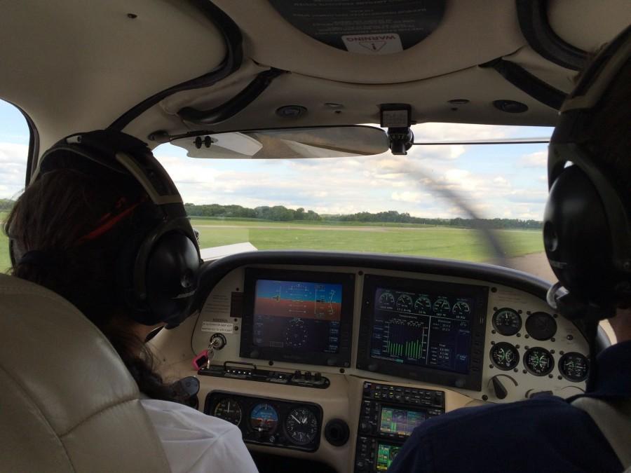 Sophomore Lauren Datta pilots a Cirrus  SR20 aircraft. “I have mostly flown really small planes like Cessnas and Cirrus’,” Datta said.