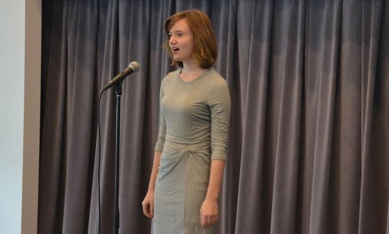 Poetry Out Loud winner Meghan Joyce recites Ah! Why, Because the Dazzling Sun by Emily Brontë in round one of recitation.