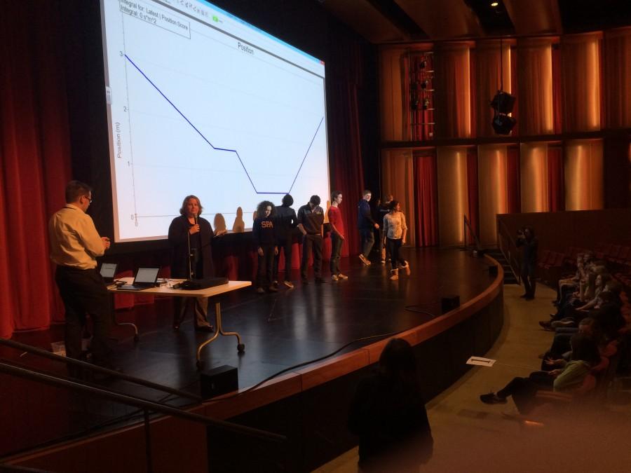 Participants line up to begin around of the graph matching competition. It wasn’t [intimidating] because I knew I wasn’t going to do well and I just thought it doesn’t hurt to try, freshman Andrew Johnson said.