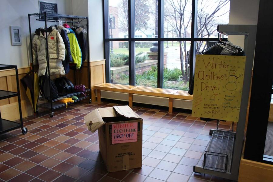 Students+for+Social+Justice+set+up+boxes+and+racks+in+different+parts+of+the+school+for+students+to+drop+off+gently+used+winter+clothing.+Sophomore+Emilia+Hoppe%2C+a+member+of+SSJ%2C+said+%E2%80%9Call+of+the+clothing+that+we+collect+is+going+to+go+to+the+Neighborhood+House%2C+which+is+a+place+that+among+other+things%2C+helps+out+refugees.%E2%80%9D