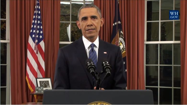President Barack Obama addresses the nation from the Oval Office  on Dec. 6 about the threat of ISIL. “Its our responsibility to reject proposals that Muslim-Americans should somehow be treated differently,” Obama said. “That kind of divisiveness, that betrayal of our values plays into the hands of groups like ISIL.”