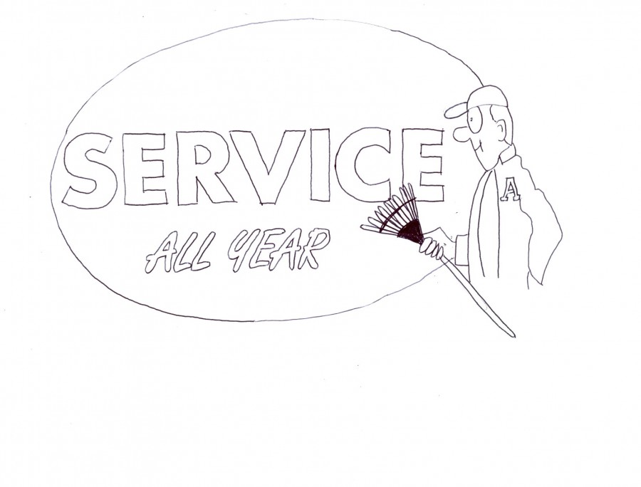 The SPA administration should be providing students with ways to volunteer and give back to their community. A service coordinator should be appointed, either a faculty member or student, to arrange for students to do service in the school vicinity. Students in all grades could sign up for a time to do service, then do the service during free time in school hours.