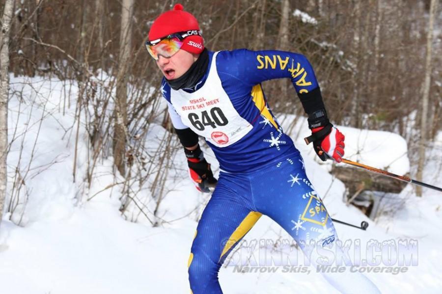 Freshman Peter Moore on his way to getting  44th place in the Nordic state meet. “The state meet was an amazing experience, I was racing against all the top guys from all over the state in really close quarters,” Moore said.