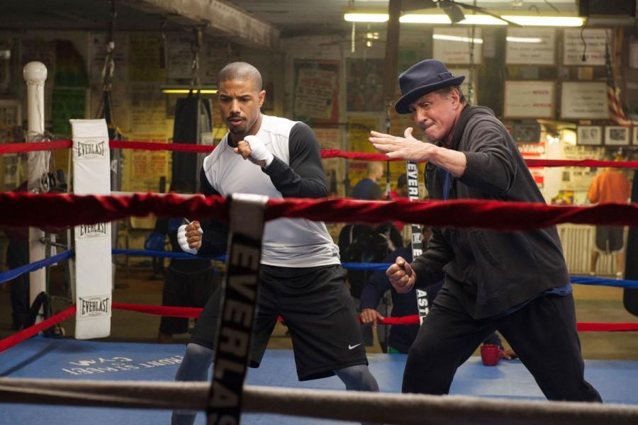 Rocky (played by Sylvester Stallone) trains Adonis(played by Michael B. Jordan. Director Ryan Coogler works hard to create a deep emotional connection between the two characters.