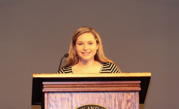 "Time is a crazy thing because it is both limited and endless. Use it to limit self-doubt, and maybe the amount of Netflix you watch, and to endlessly love the you that you are...because there is, and can only ever be, one you. So make it count," senior Minnie Arnold said in her speech.