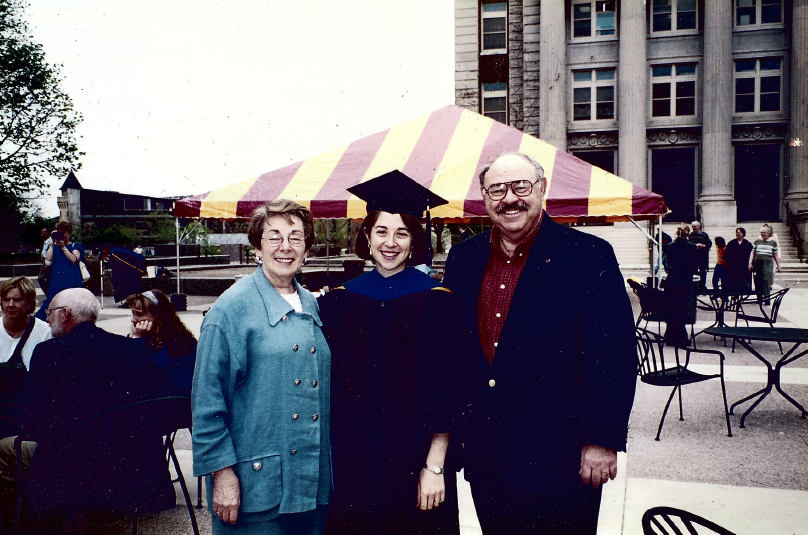 Andrea Sachs receives her doctorate in  American Studies. “[My studies] helped me polish my craft as a historian and also helped me polish my craft as a teacher,” Sachs said.