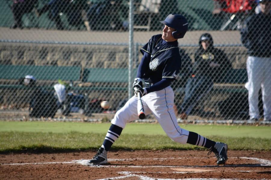 Junior Weston Lombard laces a ball into center field to bring home two runs.