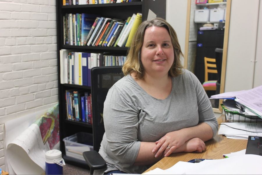 US SCIENCE TEACHER KARISSA BAKER teaches the Environmental Science elective. I think that a lot of our limitations come from the actual age of a lot of the buildings. You can make the biggest impact with a sustainable building in terms of energy use and that kind of thing, Baker said.