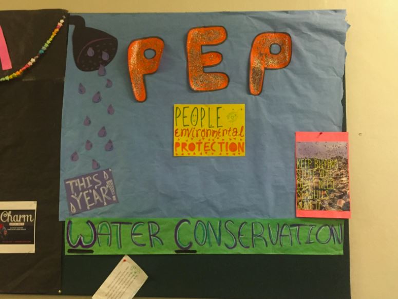 Like all student groups, PEP has a bulletin board in the history hallway to display things about their club. "We hope our new initiatives and what not will bring lots of new members next year! Come join PEP!" junior Maya Kachian said.