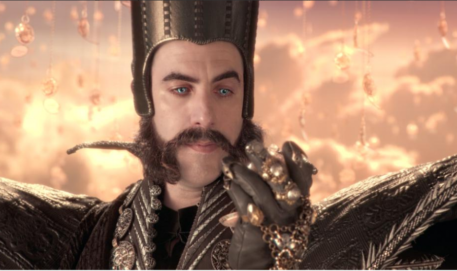 Sacha Baron Cohen plays a new character, Time. Hes a bright spot in this otherwise underwhelming sequel to Alice in Wonderland.